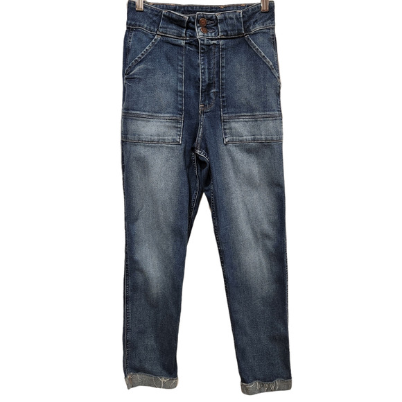 Hollister Denim - Hollister Womens Ultra High Rise Cuffed Mom Jeans Vintage Stretch Size 26